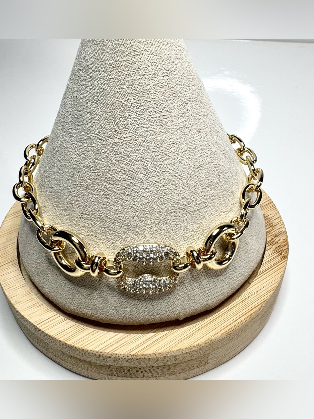 14k Gold Filled W/ Pavé Link Bracelet!